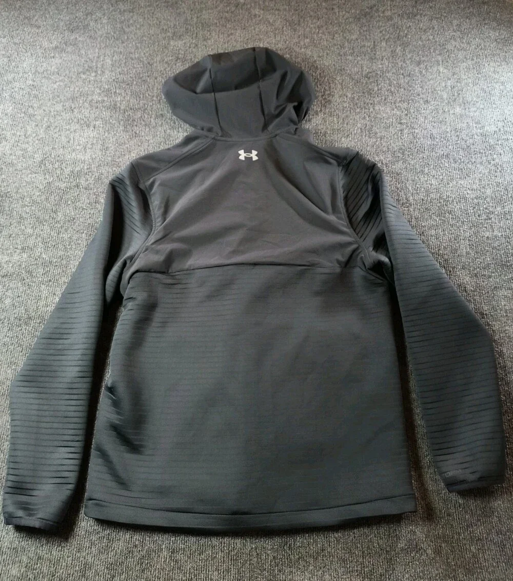 Under Armour Jacket Men Medium Black Storm Full Zip Golf Hybrid Hood Pocket M